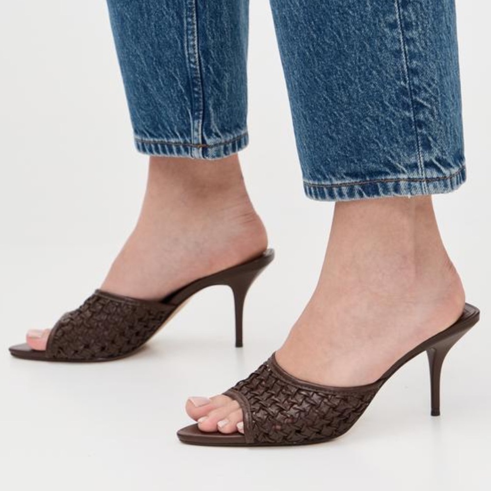 SCHUTZ Dark Brown Woven Heels - Picture 2 of 16